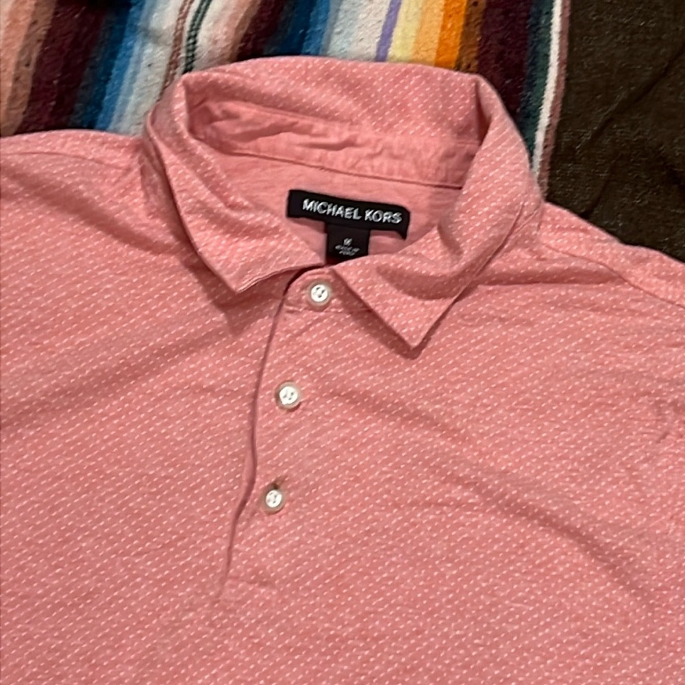 Great price  Men’s Michael Kors short sleeve pink shirt